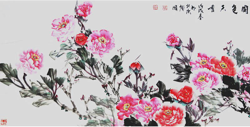 胡庆国特价国画国色天香