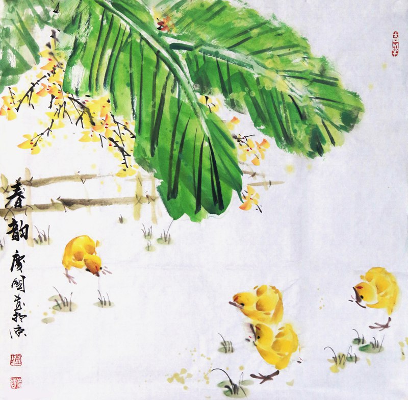 胡庆国特价国画春韵