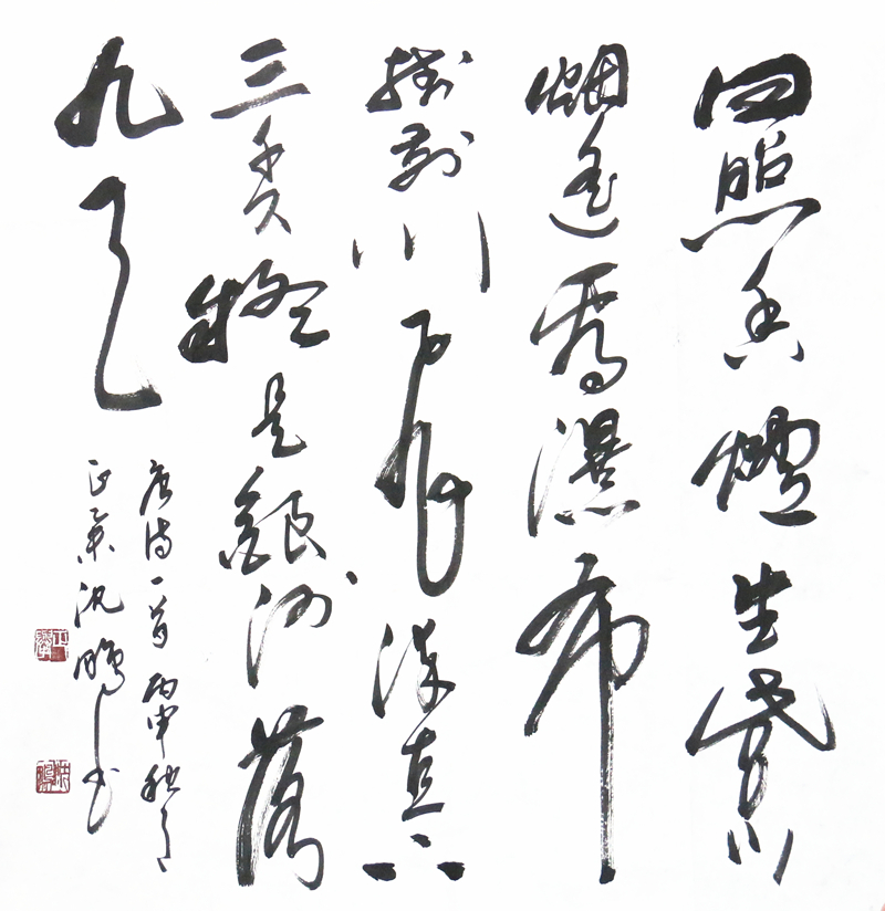正举沈鹏精品书法《望庐山瀑布》